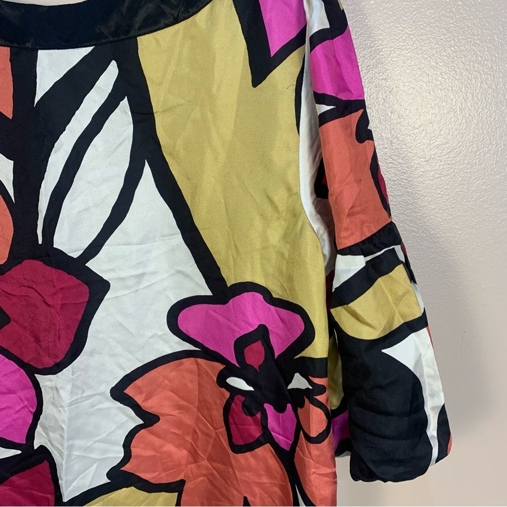 Alfani 100% Silk Puff Sleeve Floral Printed Tunic Dress - Picture 14 of 14